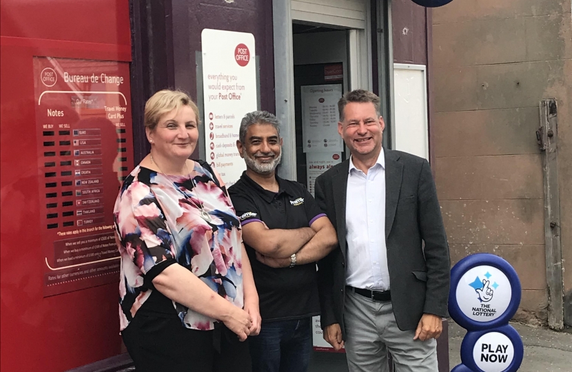 Cllr Caroline Shiers, Mr Sandy Sarwar and Murdo Fraser MSP