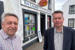 Councillor Angus Forbes and Murdo Fraser MSP outside Errol post office