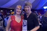 Jules Rose and Liz Smith MSP with their award